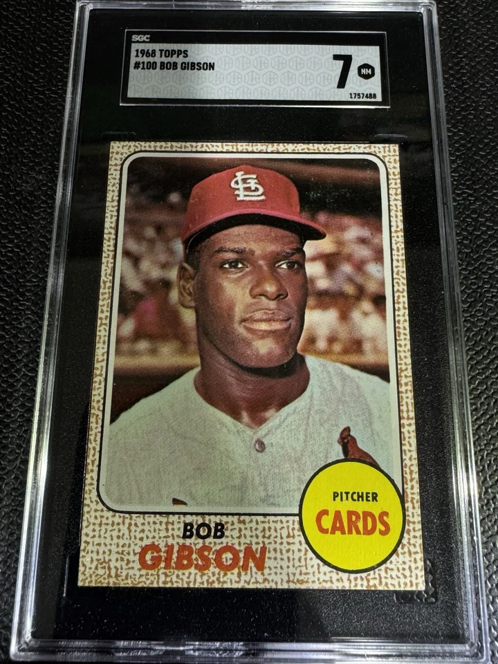 Bob Gibson - 1968 Topps Baseball #100 - Classificação SGC 7 - Linda cópia - Imagem 2 de 4