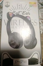 Bluetooth Wireless Cat Ear Headsets LED w/Mic Headphones For Kids Girls