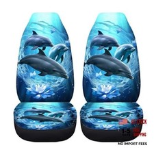 Flower Dolphin Car Seat Covers for Women Sedan Trunk SUV 0 Flower Dolphin