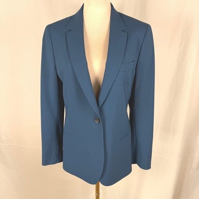 PS Paul Smith Teal Womens Single Breasted Blazer Size 42/4-6 Luxury Minimalist
