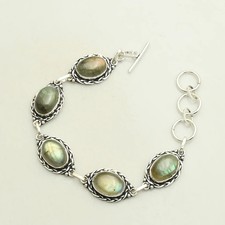 Labradorite Gemstone Handmade Bracelet Jewelry 32 Gms For Unisex  AB 52840