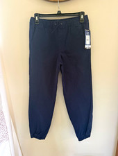 GAP Kids Boys Twill Jogger Pants Blue Cotton Pockets Elastic Waist XL 14/16
