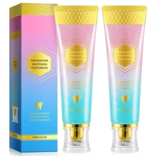 Niacinamide Whitening Toothpaste – 2 Pack Brightening Toothpaste with Deep Cl...