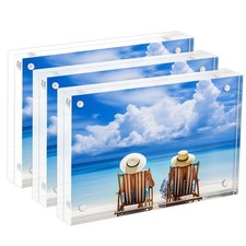Acrylic Picture Frames 3 Pack,4X6 Double Sided Magnetic Picture Frames, 10 10...