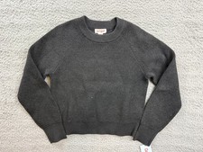 Cat Jack Sweater Girls Small 6/7 Gray Metallic Knit Raglan Crewneck Pullover