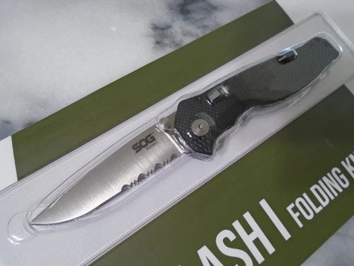SOG Flash I Assisted Open Pocket Knife Slide Lock Folder 56-57 Aus-8 SOG-FSA-97 image 5
