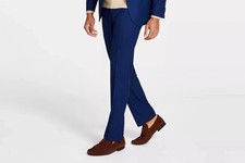Kenneth Cole Reaction Men's Techni-Cole Suit Separate Slim-Fit Pants Blue 33 32