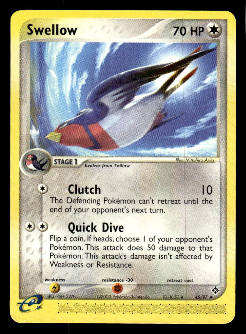 Pokemon TCG EX Dragon #45/97 Swellow NM