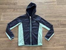 Under Armour Women's Storm Jacket full-zip hooded Size Small navy and mint green