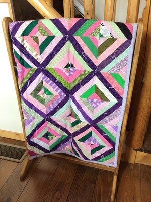 Amish Mennonite Hand Made Cotton Multi-Color Quilt 83'' X 60'' BRAND NEW Holmes Co