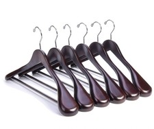 Luxury Mahogany Wooden Suit Hangers - 6 Pack - Wood Coat Hangers,Jacket Outer...