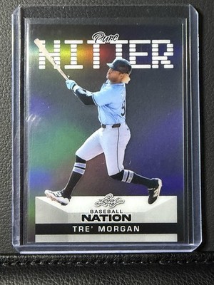2025 Leaf Baseball Nation Tre' Morgan Pure Hitters Base Sparkles Purple