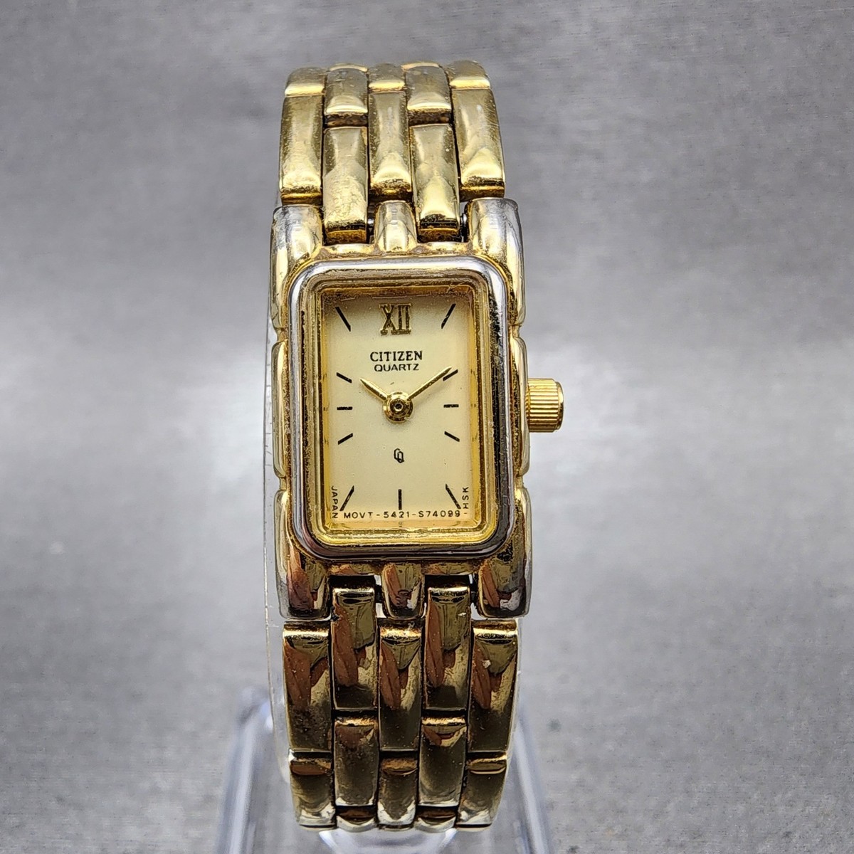 Citizen Tank Watch Women 14mm Champagne Dial Gold Tone 5421 
