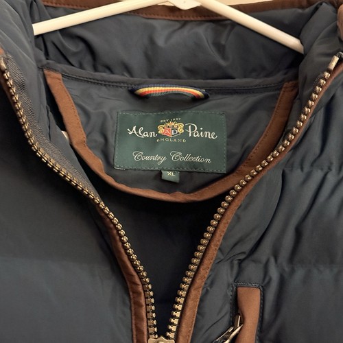 Alan Paine, Alan Paine Country Calsall Quilted Puffer Jacket Navy Sorona Aura XL Suede Coat