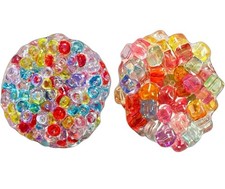 2 PCS Crunchy Squishy Balls, 6cm Size with Colorful Bead