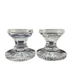 Vintage Signed Irish Waterford Crystal Candle Holder Votive 3" Tall Pair