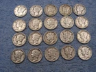 20 SILVER MERCURY DIMES WITH DATES lot 565