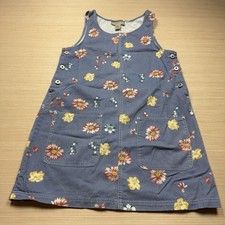 Vintage Overall Dress Denim Jumper 90s Y2K Express L Floral Daisy Cottage Core