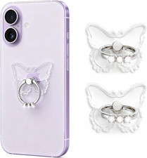 2Pcstransparent Phone Ring Holder Grip, Clear Butterfly Cell Phone Ring Holder S