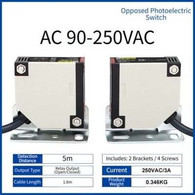 Kompakte Lichtschranke Sensor Infrarot reflektierend AC90 250V mit Halterung