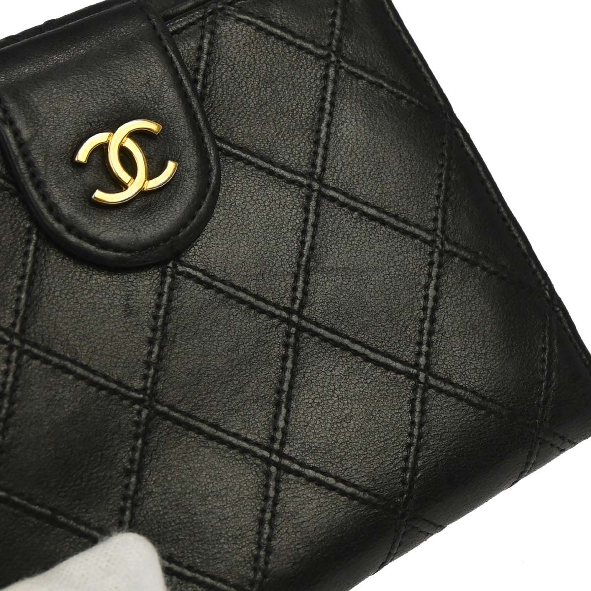 Chanel Envelope Gusset Chevron Lambskin Black Leather Wallets Accessory — image 7