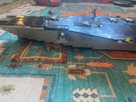 Rare COMPLETE MEGA BLOKS PRO BUILDER 9795 USS NIMITZ Lego Aircraft Carrier 