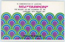 1977 M.V. Tarpon Launch Booklet w/Postcard Hitachi Zosen Japan Mukaishima SP11