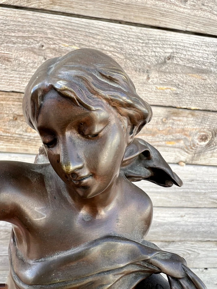 - Adrien Étienne Gaudez - Etoile du Matin - Bronze patine médaille - Photo 2/4