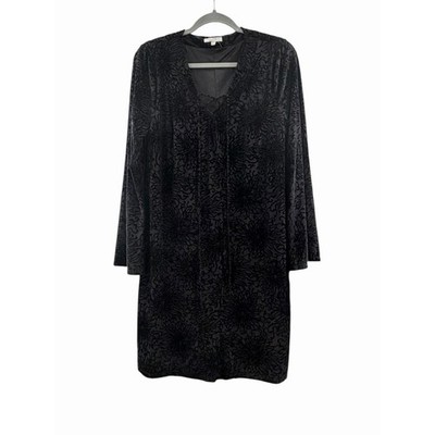 Mystree Womens Black Velvet Burnout Dress Floral Goth Dark Romantic Valentines L