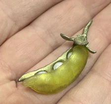 Michael Michaud Three Pearl Pea Pod Pendant Charm Sterling Silver Green Enameled