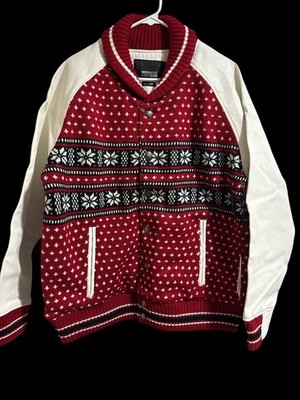 Mostly Heard Rarely Seen Varsity Jacket Red White Black Men's Size L