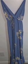 LULU'S LULUS BLUE FLORAL MAXI DRESS WOMENS SMALL NEW WITH TAGS 
