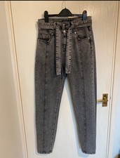 Karen Milen Grey High Waist Jean With Belt