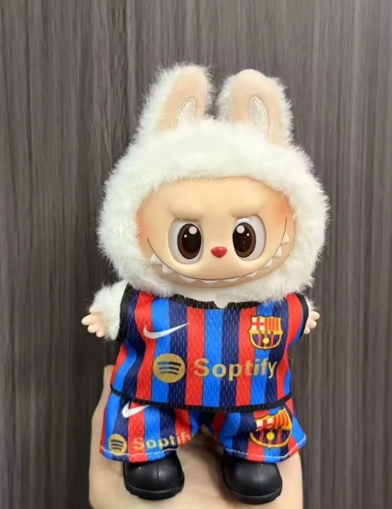 POP MART LABUBU Barcelona Fútbol Kit Reemplazo Ropa Set SIN Muñeca