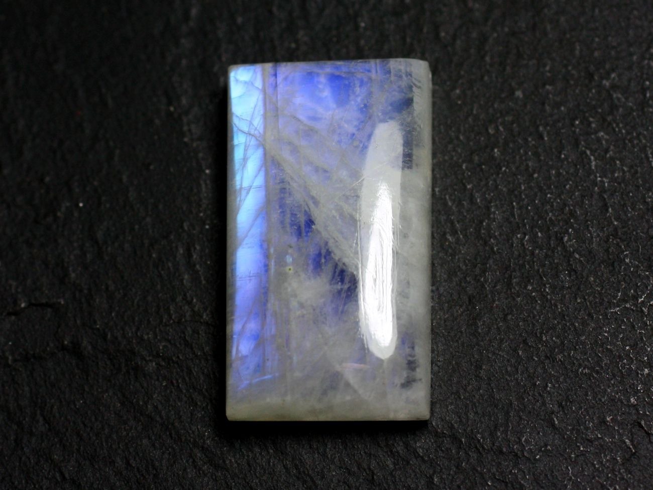 Cabochon Pierre de Lune Arc en Ciel Rectangle 28x15mm pour création de bijoux DIY