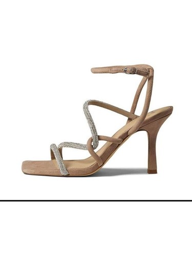 MARC FISHER LTD Womens Beige Debbie Toe Stiletto Leather Heeled Sandal 5.5 M