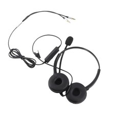 Wired Business Headset Noise Canceling Binaural Telephone Headphone With Mic DSO