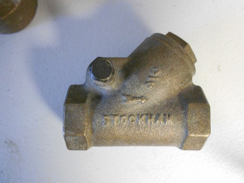 Used Stockham 3/4" Wye Check Valve Brass Nice Condition