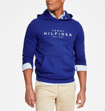 Tommy Hilfiger Men's Logo Hoodie, Wedge Blue, Size: M