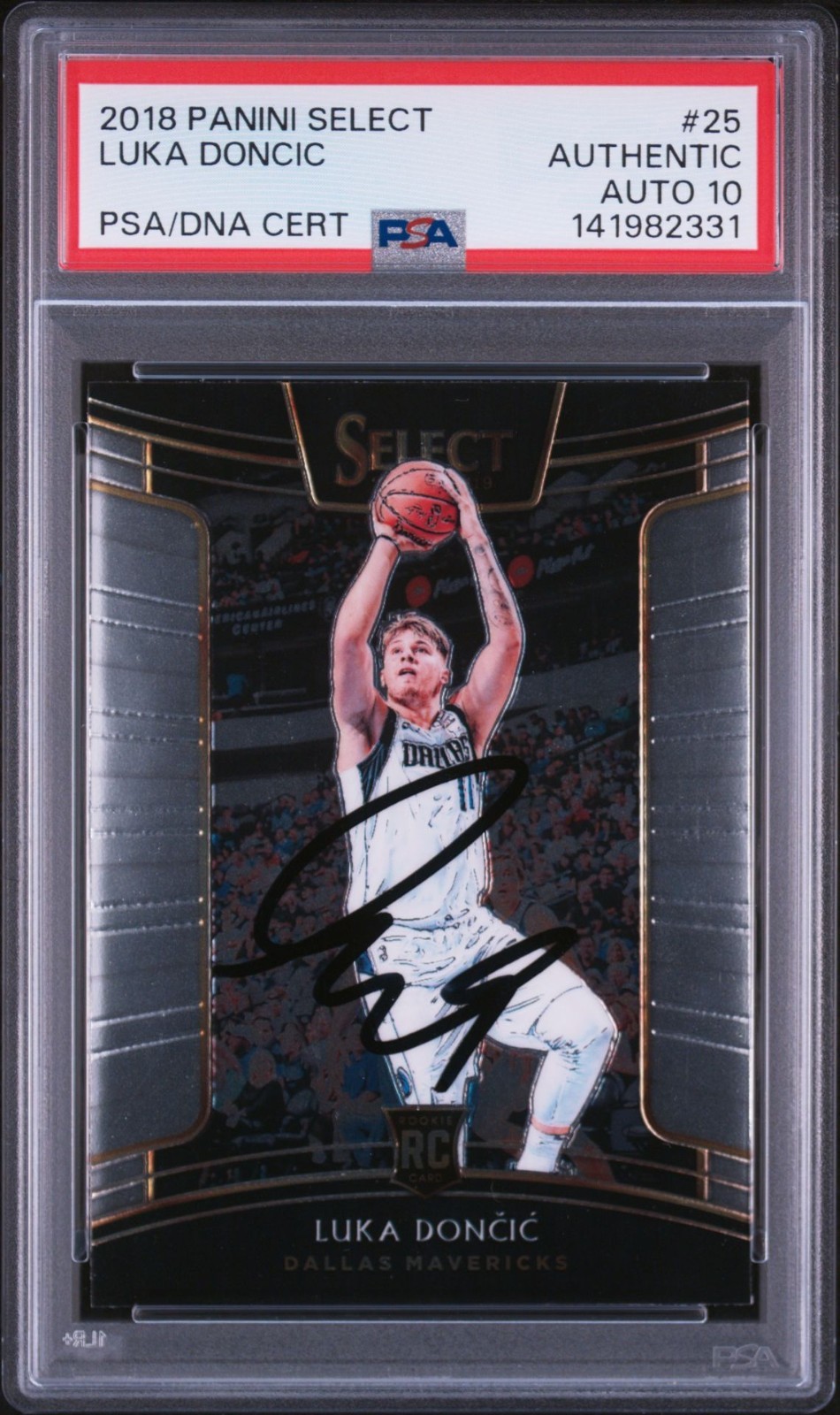Luka Doncic Signed 2018 Panini Select PSA/DNA Auto 10 #25 Rookie RC