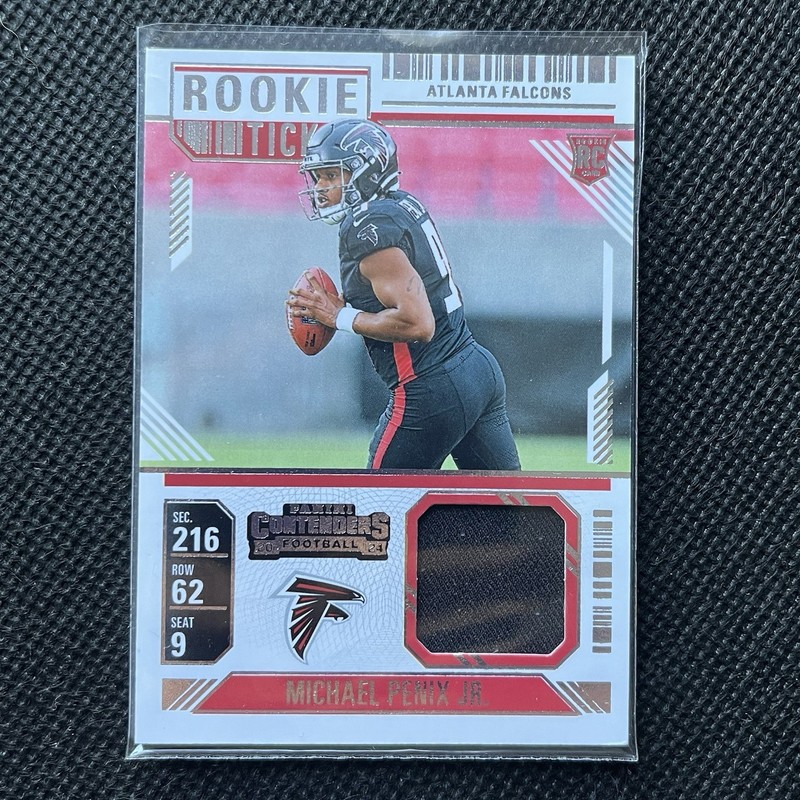Michael Penix Jr Rookie Ticket Patch 2024 Panini Contenders Atlanta Falcons 