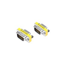 VGA Male to Male Adapter 2-Pack HD15 Gender Changer Coupler for Monitor