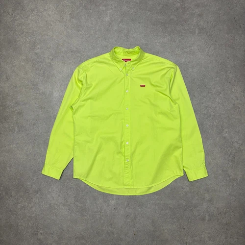 Chemise à col manches longues vert vif suprême (M)