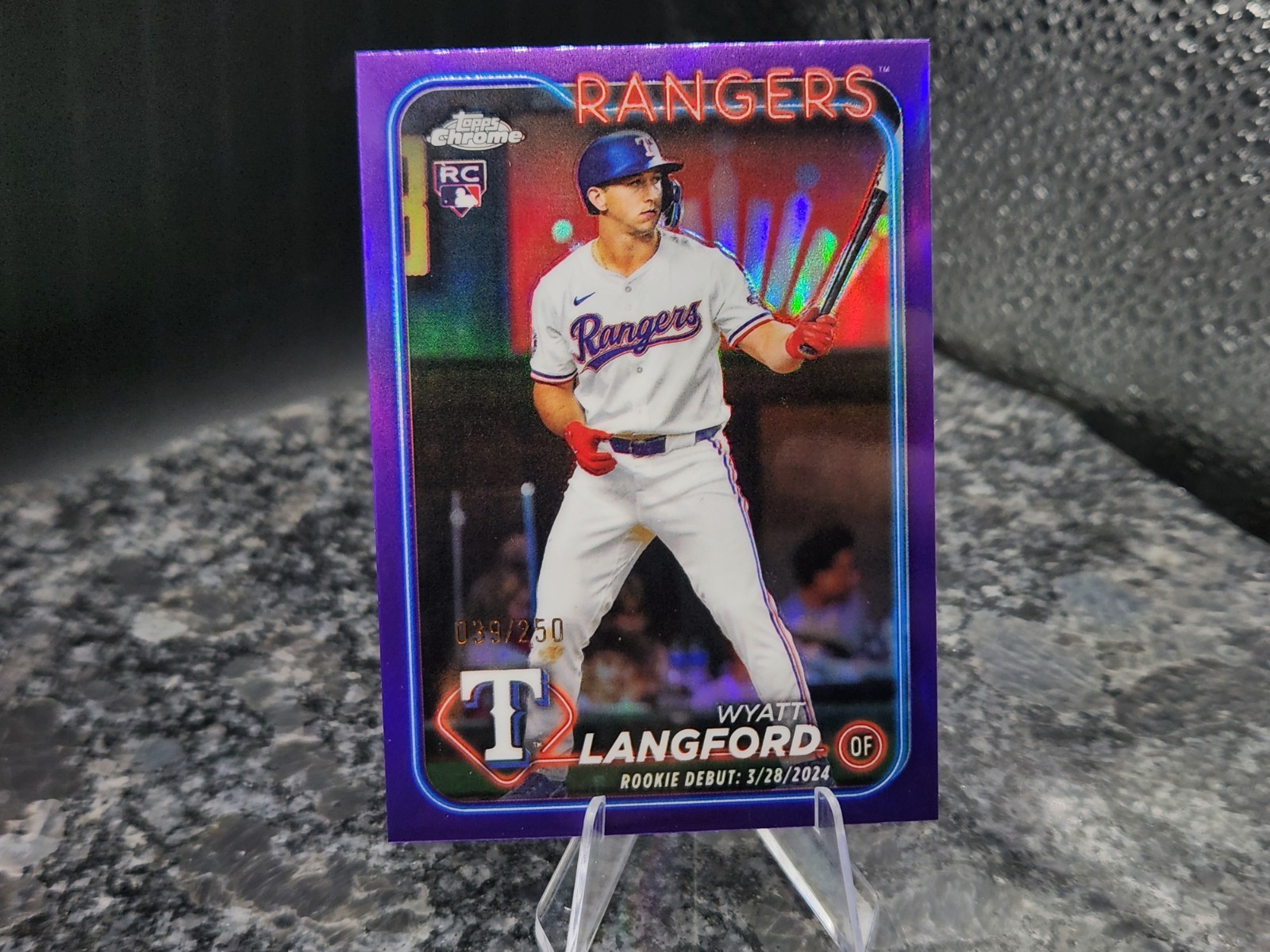 2024 Topps Chrome Update Series Rookie Debut Wyatt Langford #USC37 Purple /250
