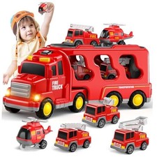 5-in-1 Fire Trucks Toy Set for Boys Age 1-3 3-5, Fire Car Truck for 600-22