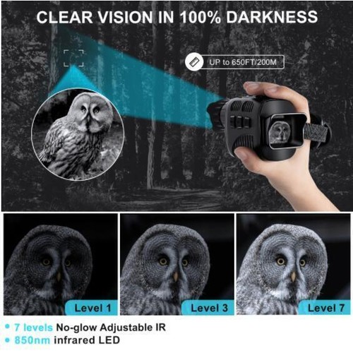 Night Vision Monocular NV3185 Infrared Digital Hunting Telescope 300m Distance - Picture 3 of 10