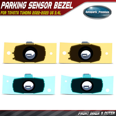 4pcs Front Inner & Outer Parking Sensor Bezel for Toyota Tundra 2022-2023 3.4L