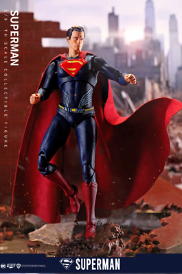 2 Figurine Superman Fondjoy Justice League - Versione Classica E Tuta Nera, PVC 19cm