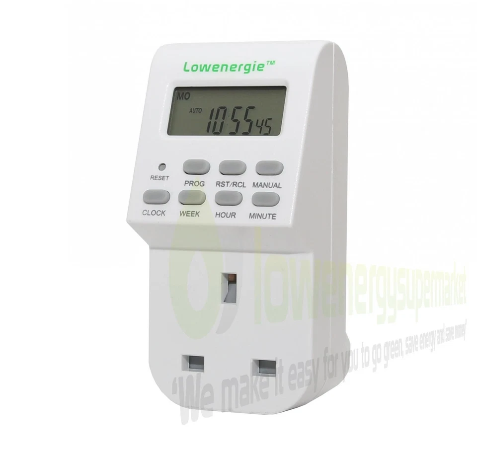 Digital LCD 7 Day Electronic Plug-in Timer Switch Fully Programmable 12/24 Hour  - Image 2 of 4