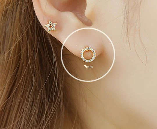 Zircon Stone Inlaid Cartilage Earrings Tragus Helix Cartilage Piercing Ear  Stud  eBay